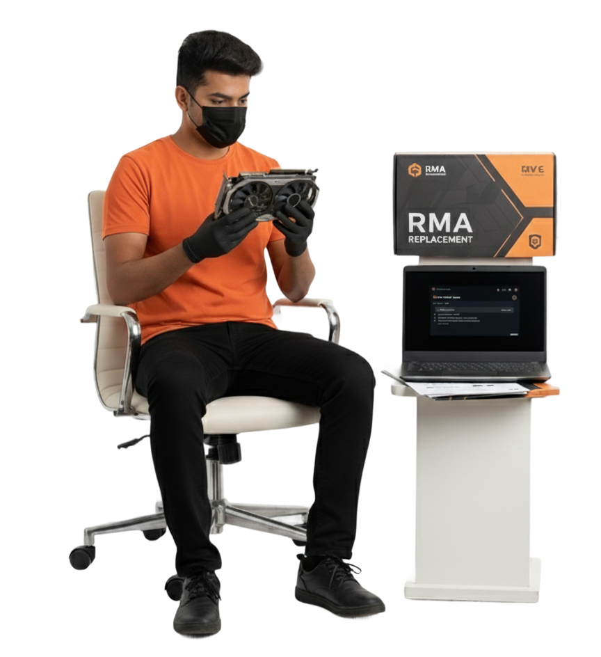 Technician deep cleaning a PC interior with tools on desk